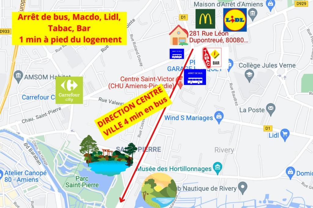 4 Chambres - Grande Maison - Parking - Jardin Amiens Eksteriør bilde